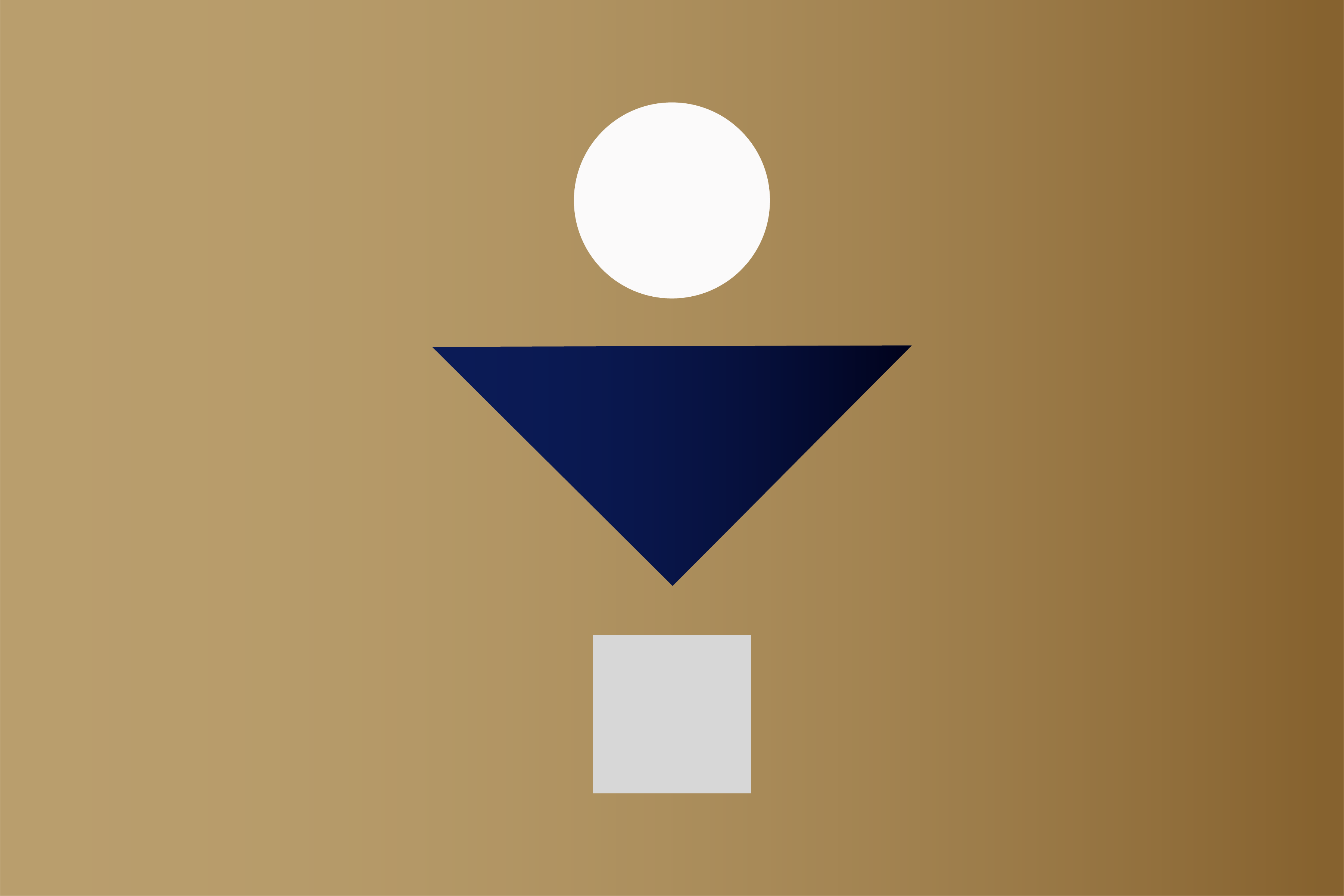Logo Program Innovation: Weisser Kreis, schwarzes Dreieck, beiges Quadrat vor goldenem Hintergrund